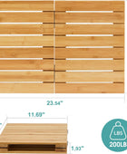 Alfombrilla de baño de bambú impermeable para ducha, alfombrilla de madera para...
