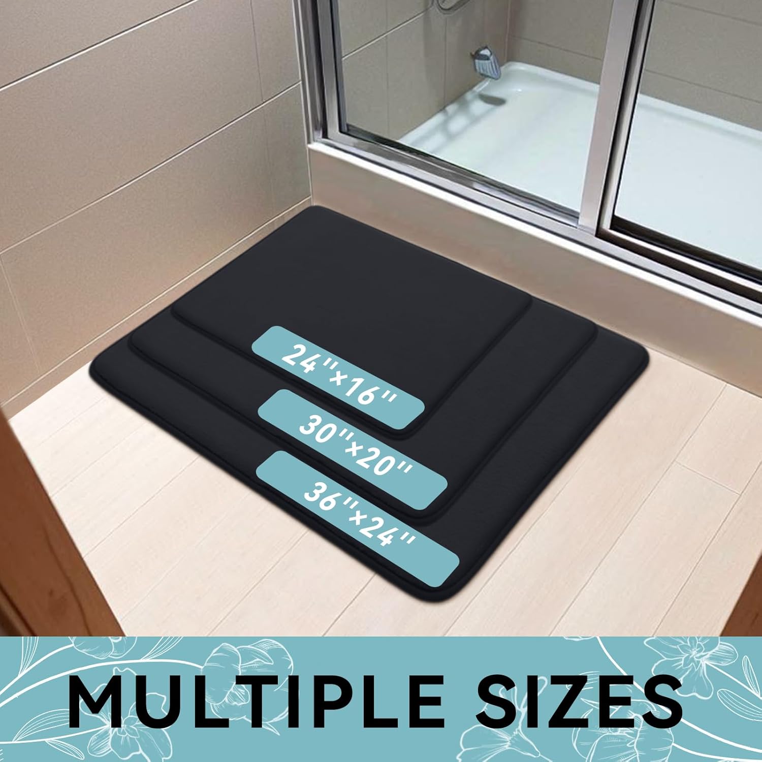 Smiry - Tapete de baño de espuma viscoelástica, supersuave, absorbente,...