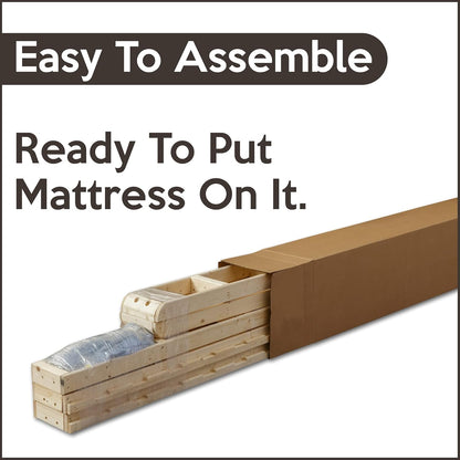 Easy Wood Base de somier con montaje simple, tamaño Queen, color negro