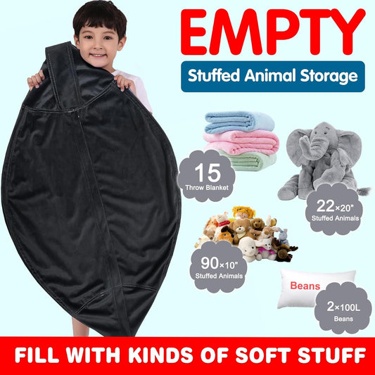 Lukeight Funda para silla puf de almacenamiento de animales de peluche para...