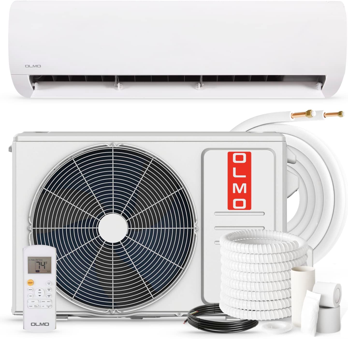 Alpic 12,000 BTU, 110120V, 17.4 SEER2, aire acondicionado mini split sin