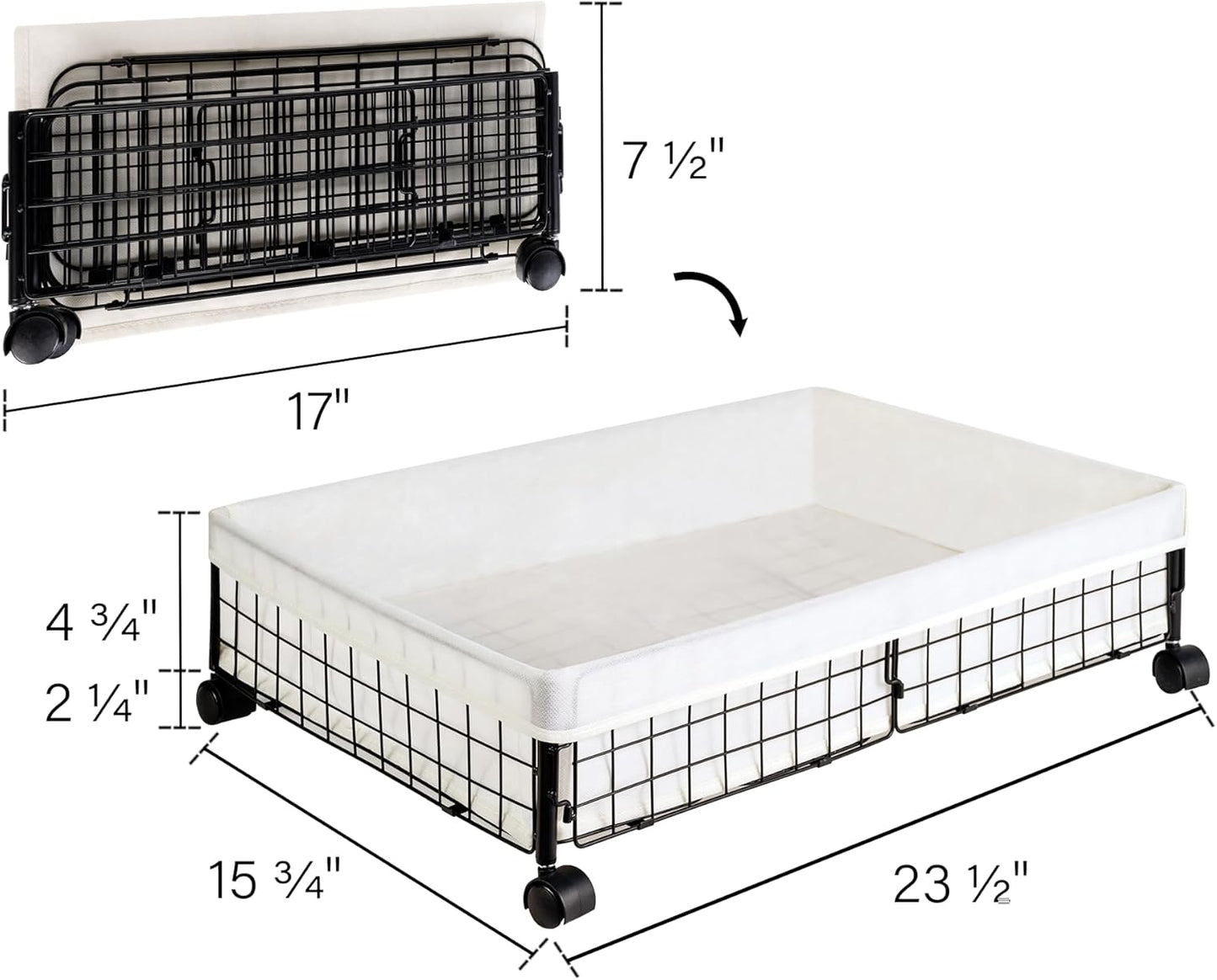 StorageWorks Almacenamiento debajo de la cama con ruedas, almacenamiento debajo...