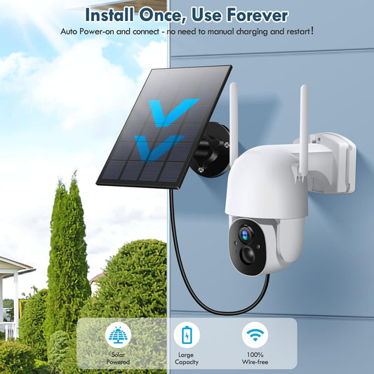 Solar Security Cameras Wireless Outdoor, Wireless Cameras for HomeOutdoor...