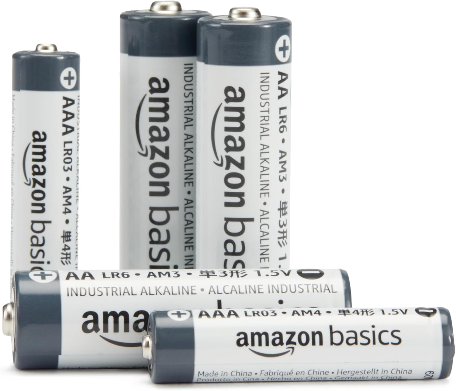 Tienda Basics, paquete de 150 pilas industriales alcalinas AA, 1.5 voltios, 5...