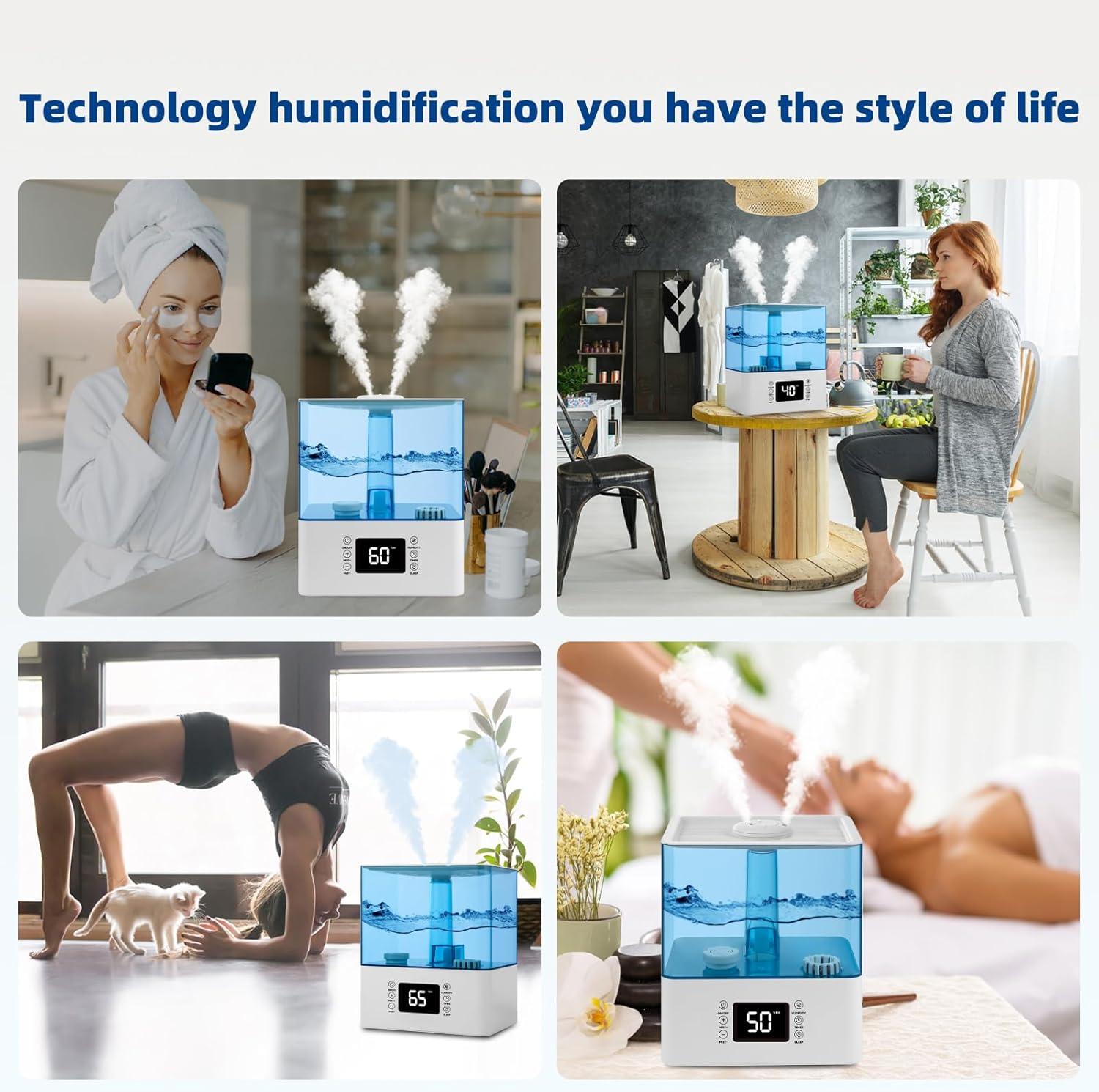 Humidificadores de 6 L para dormitorio, humidificadores ultrasónicos de niebla