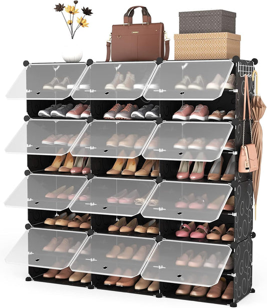 ROJASOP Organizador portátil de zapatos de 8 niveles, organizador de zapatos de...