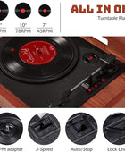 ORCC Tocadiscos 10 en 1, tocadiscos nostálgicos para discos de vinilo con...