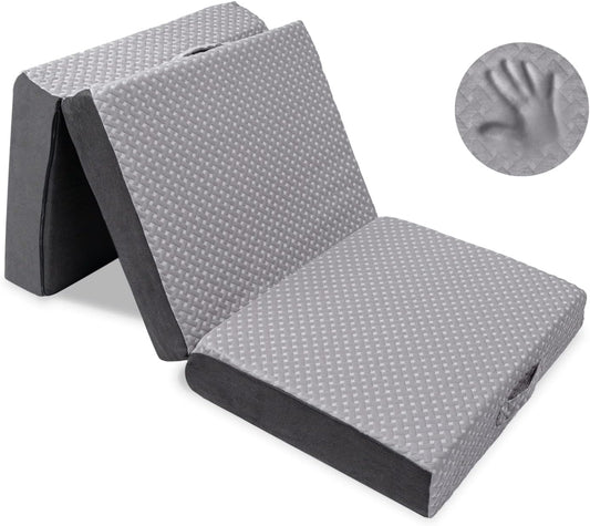 Colchón plegable de espuma viscoelástica con funda lavable, tamaño cuna (75 x