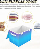 GAIGEO Pink Blue Gradient Fabric Bins, Large Capacity Stackable Storage, Closet...