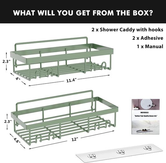 Moforoco Estante organizador de estante de ducha, autoadhesivo, color verde