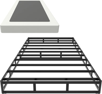 Base de cama con somier individual XL de 5 pulgadas, base de colchón de metal
