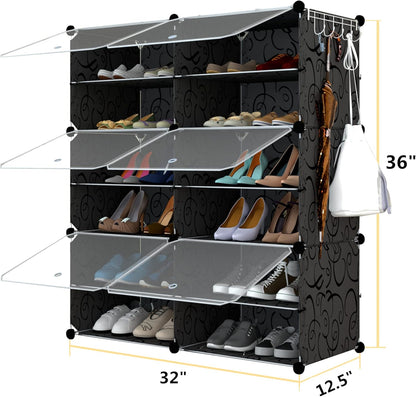 Organizador de zapatos, armario de almacenamiento de zapatos de 24 pares con...