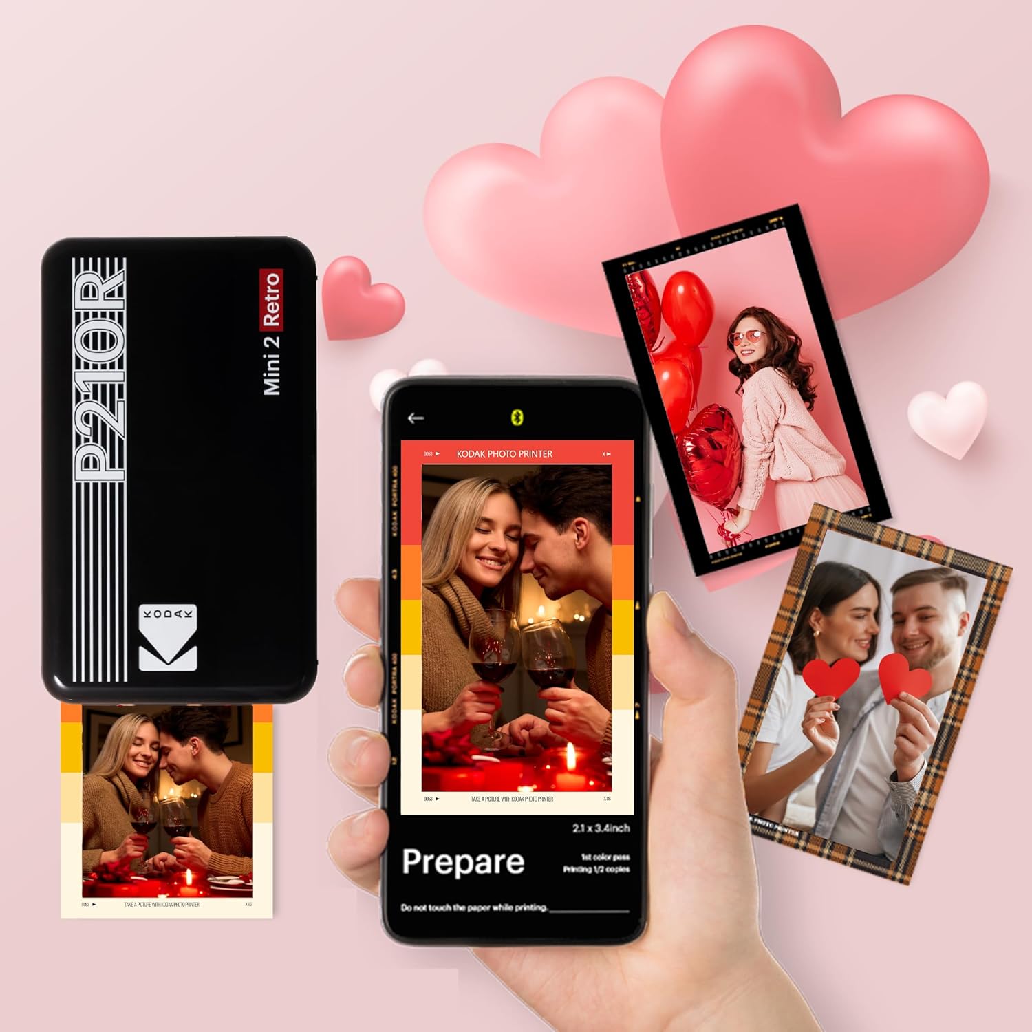 KODAK Mini 2 Retro 4PASS - Impresora fotográfica portátil (2.1 x 3.4 pulgadas),...