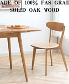 Juego de 2 sillas de comedor 100% madera de roble, sillas de cocina con cómodo