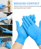 Guantes desechables, guantes de vinilo azul sin látex, sin polvo, guantes de