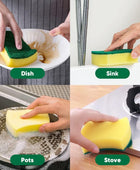 Esponjas de cocina de 50 unidades, esponja resistente para limpieza, potente