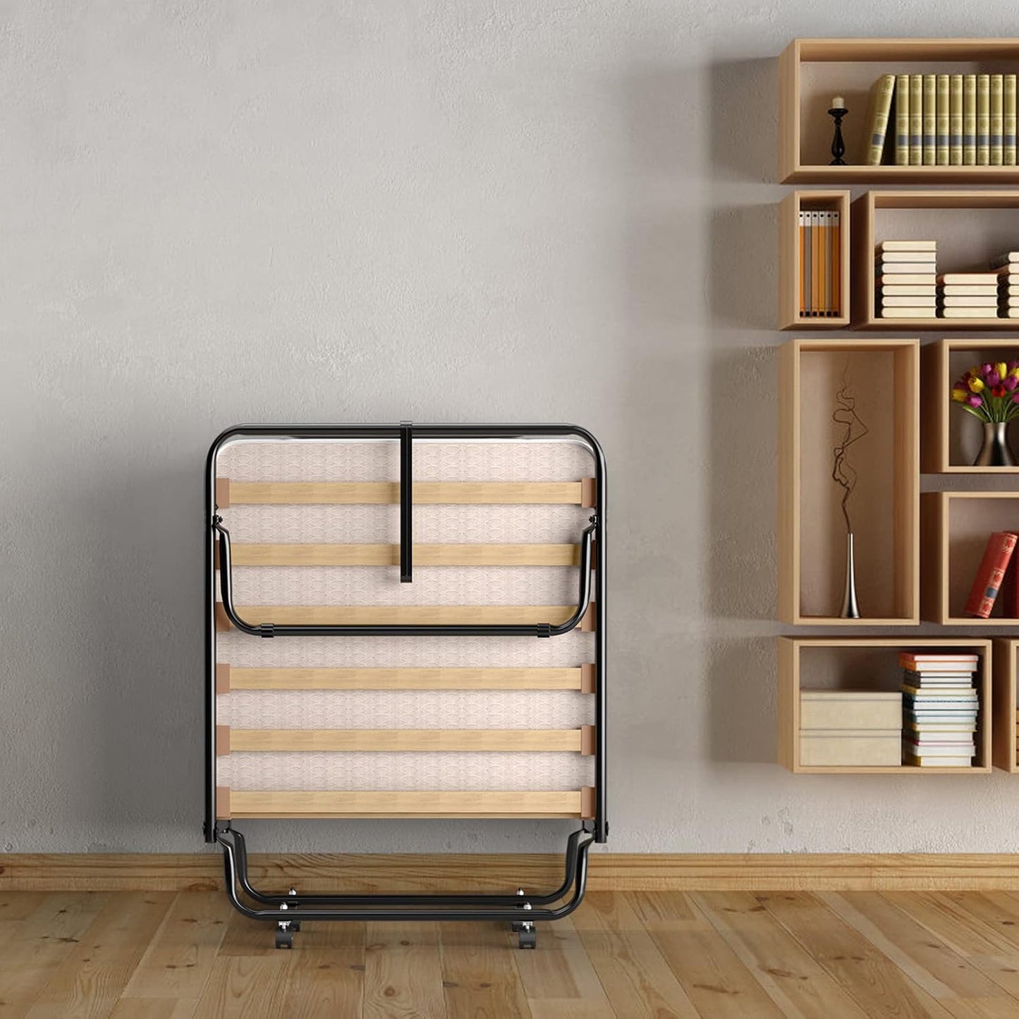 Camas plegables con colchón de espuma viscoelástica, cama plegable tamaño cuna