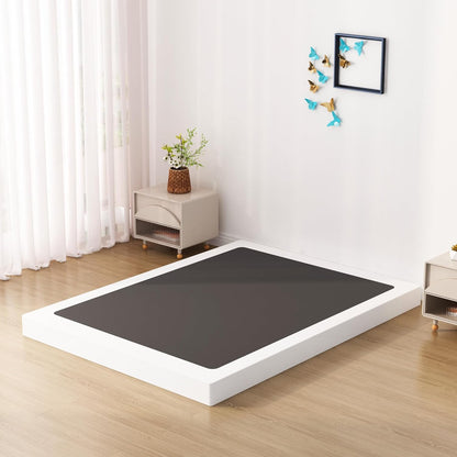 Base de cama King Box Spring de 4 pulgadas, base de colchón de metal de perfil
