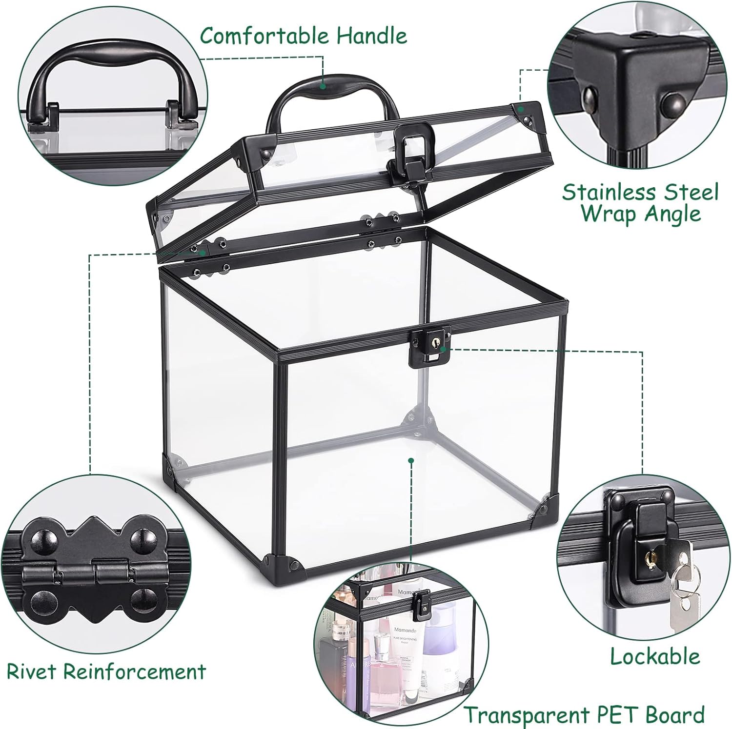 Noverlife Caja de corona portátil para concursos, 8 x 7 x 7.5 pulgadas, estuche...