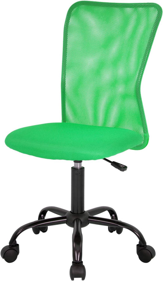 Silla para oficina en casa, de malla, con respaldo medio, silla sin brazos para...
