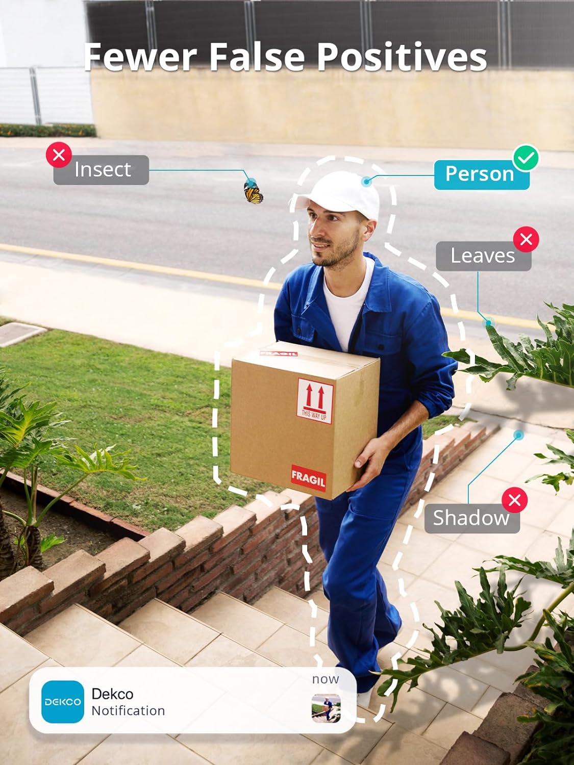 DEKCO - Cámara de seguridad para exteriores - Cámaras WiFi con cable giratorio...