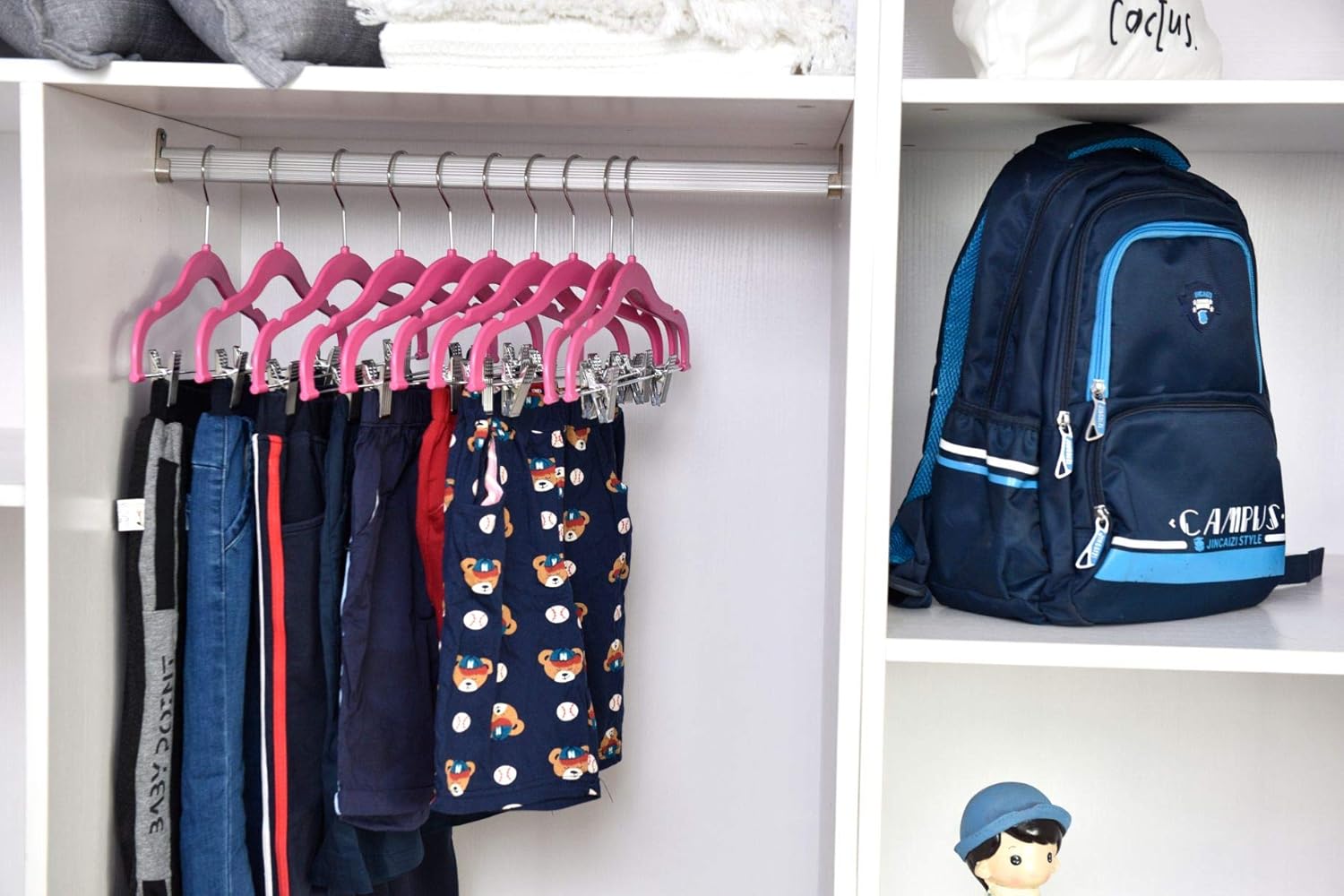 Perchas de plástico de calidad para niños, no aterciopeladas, delgadas,...
