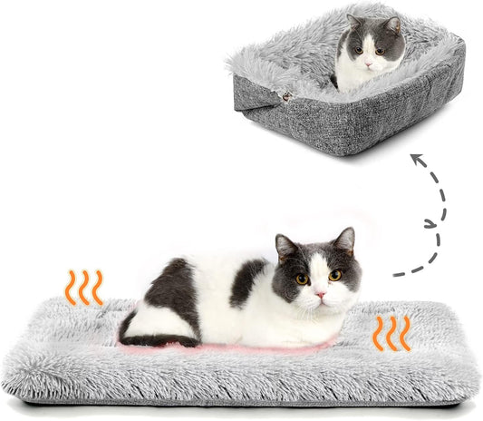 Cama para gatos pequeños, cama para gatos autocalentable, alfombrilla térmica...