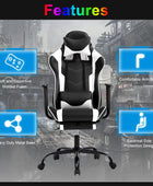 Silla para videojuegos, silla ergonómica para juegos con reposapiés reclinable,...