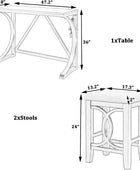 Juego de mesa de comedor de 3 piezas con puertos de carga USB y 2 taburetes