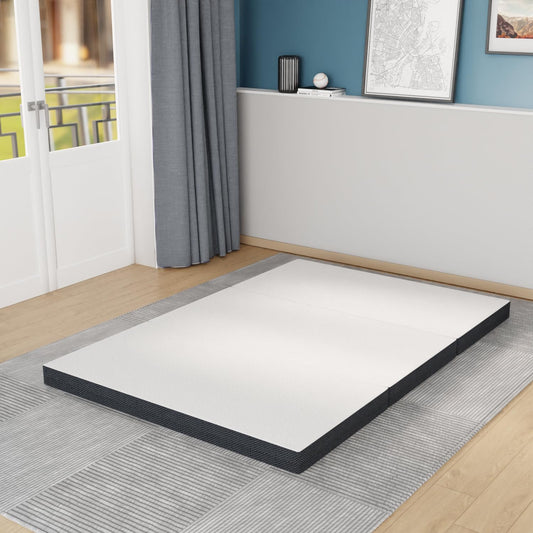 Colchón triple plegable de espuma viscoelástica de 4 pulgadas, cubrecolchón