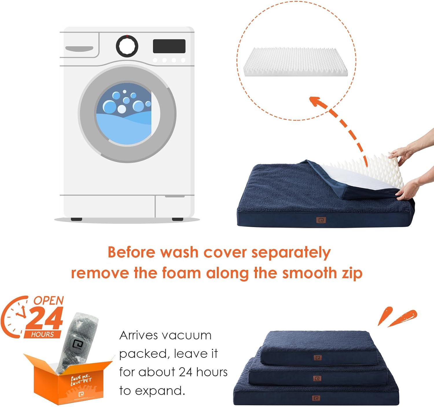Camas ortopédicas XL para perros extragrandes con funda extraíble lavable,