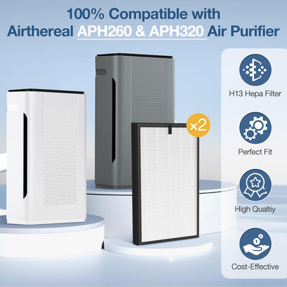Paquete de 2 filtros de repuesto Pure Morning APH260 para APH260, sistema de