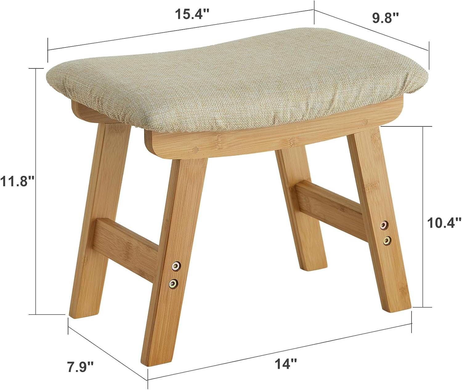 Taburete para pies, reposapiés otomano, taburete de bambú debajo del...