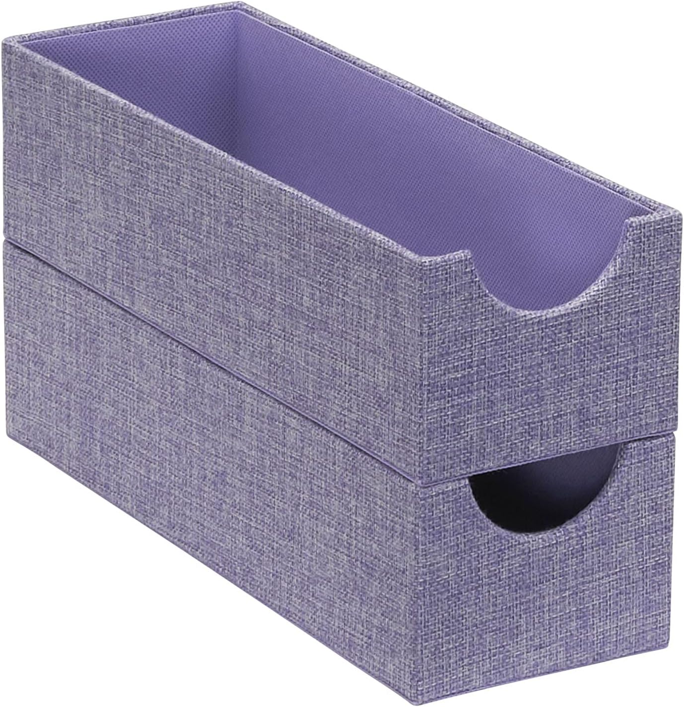 Cajas organizadoras de cajones profundos estrechos morados para almacenamiento