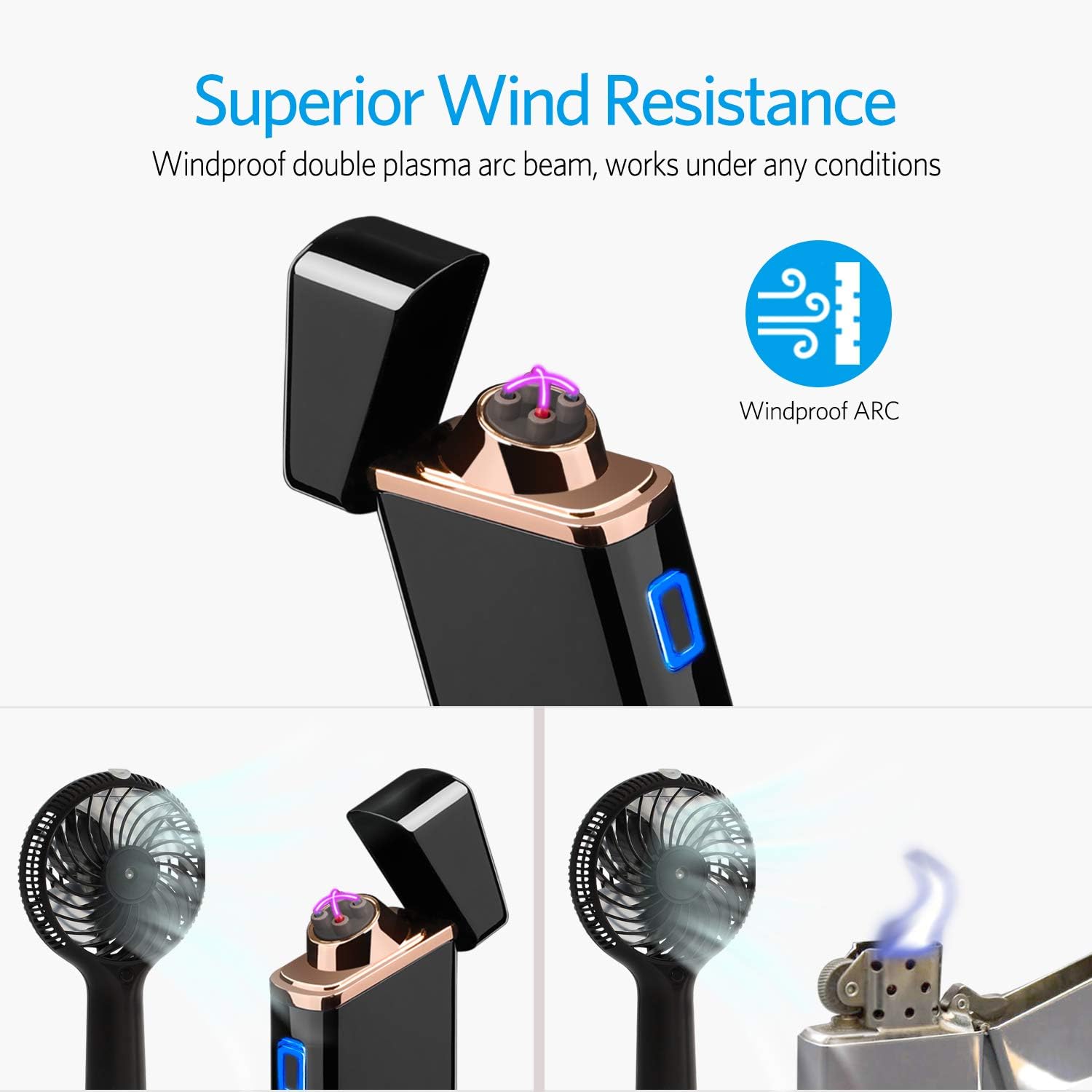 Encendedor eléctrico, encendedor de arco eléctrico, recargable por USB,...