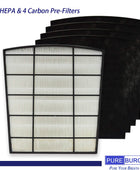 PUREBURG Juego de filtros HEPA de repuesto compatible con LivePure LP-HF550...