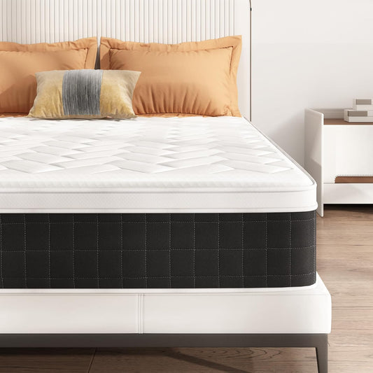 Colchón tamaño King, cama híbrida europea superior de 10 pulgadas en una caja,