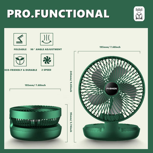Chchmu Mini ventilador de escritorio USB de 8 pulgadas, plegable, ventilador de...