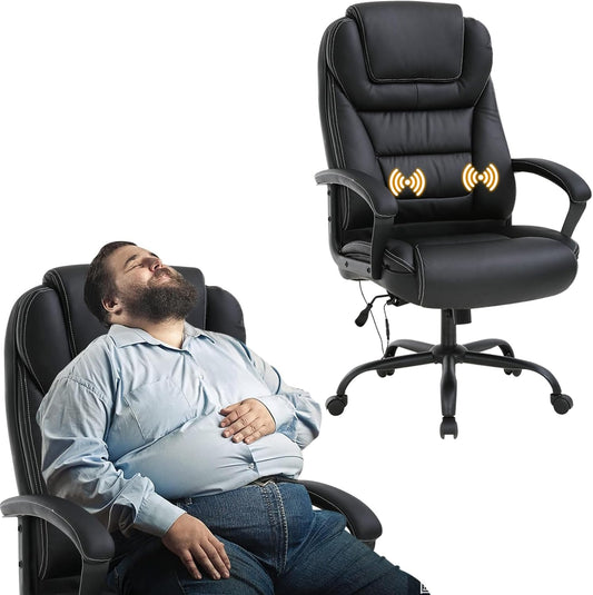 Silla de oficina grande y alta para personas pesadas, 500 libras, silla de...