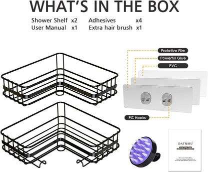 Estante esquinero de ducha para champú de acero inoxidable, organizador de...