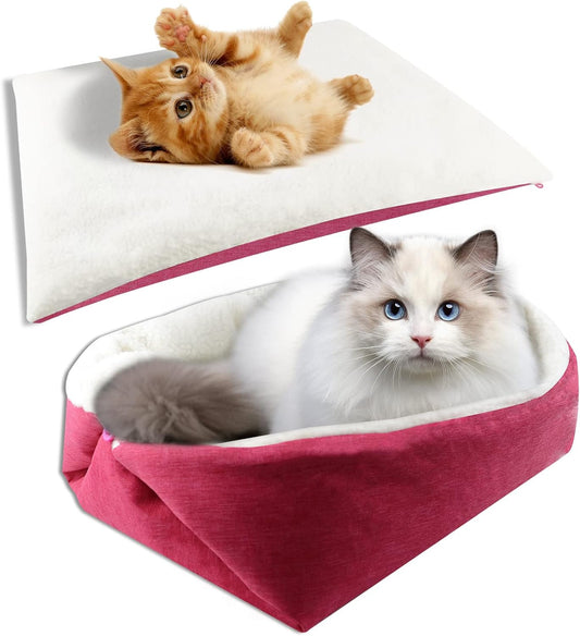 Cama autocalentable para gatos, tapete convertible para gatos, cama ligera para...