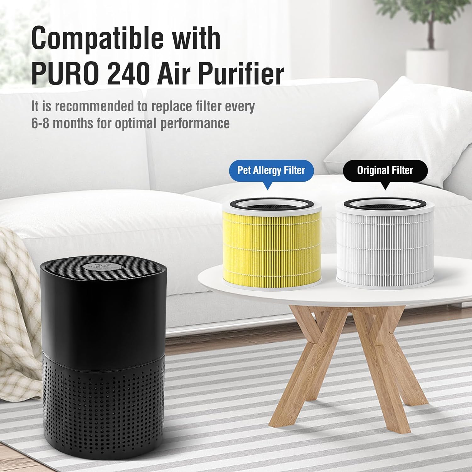 Filtro de repuesto True HEPA 14 compatible con purificador de aire Puro 240,...