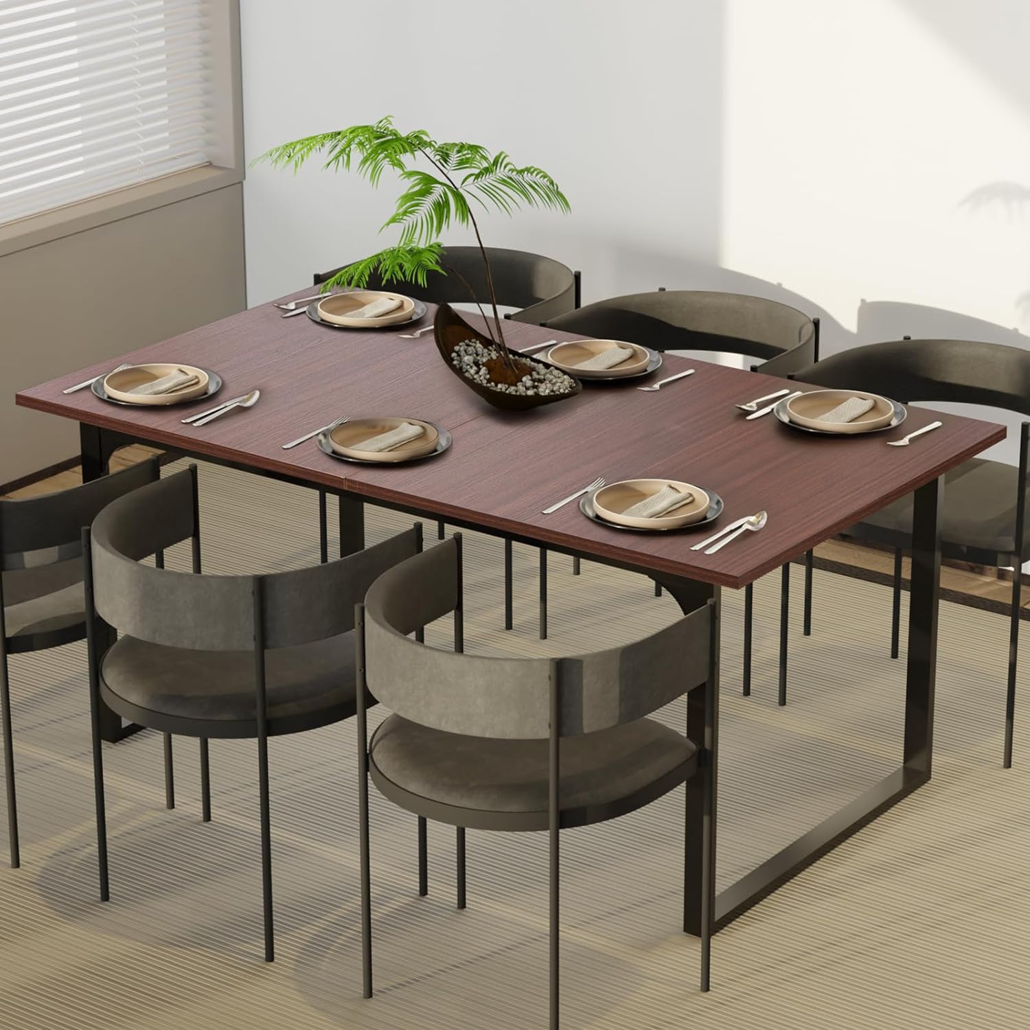 Mesa de comedor extensible, mesa de cocina moderna expandible de 70.86 pulgadas