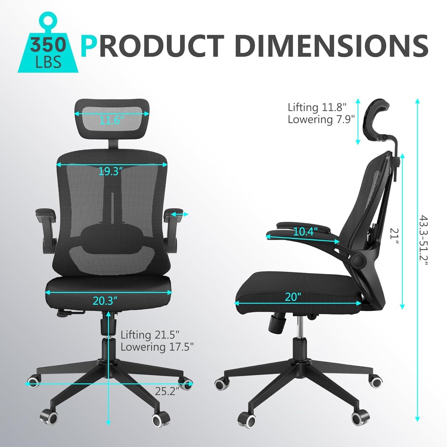 Comfy - Silla de oficina ergonómicas para el hogar, silla de computadora de...