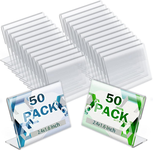 BILLIOTEAM Paquete de 50 mini soportes transparentes con etiquetas en blanco,...
