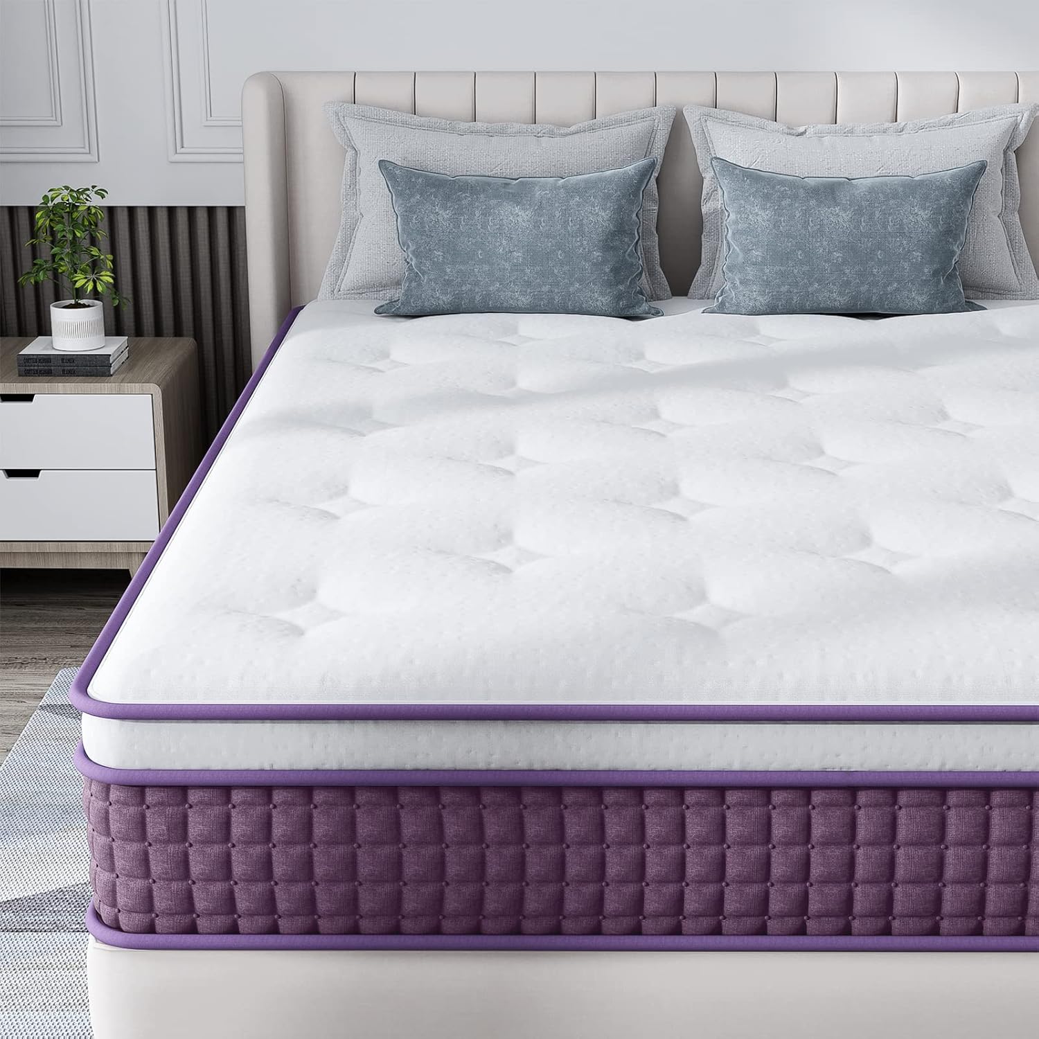 Twin Mattress, 12 Inch Hybrid Twin Mattress, Twin Size Mattress in a Box, Plush