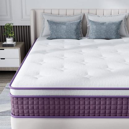 Twin Mattress, 12 Inch Hybrid Twin Mattress, Twin Size Mattress in a Box, Plush