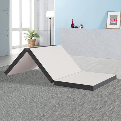 Colchón plegable, colchón triple portátil de 4 pulgadas con funda de baño,