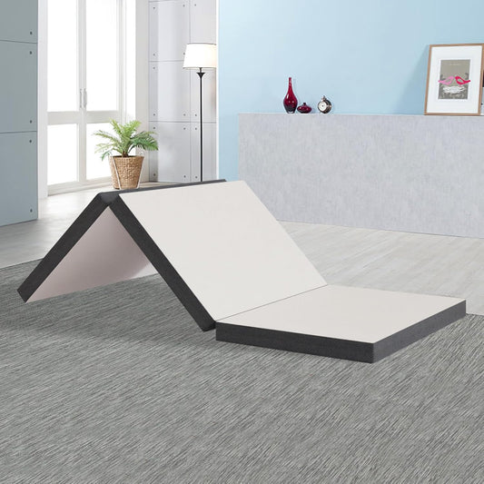Colchón plegable, colchón triple portátil de 4 pulgadas con funda de baño,