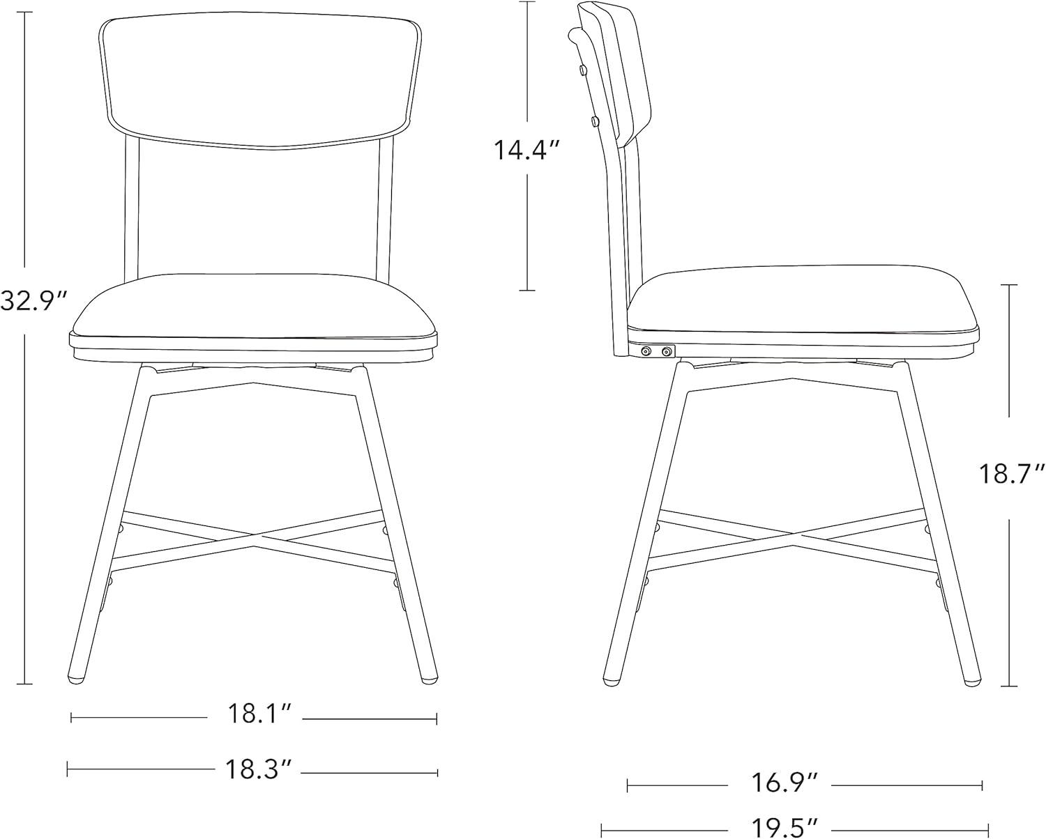 Juego de 2 sillas de comedor modernas giratorias, sillas de cocina de comedor